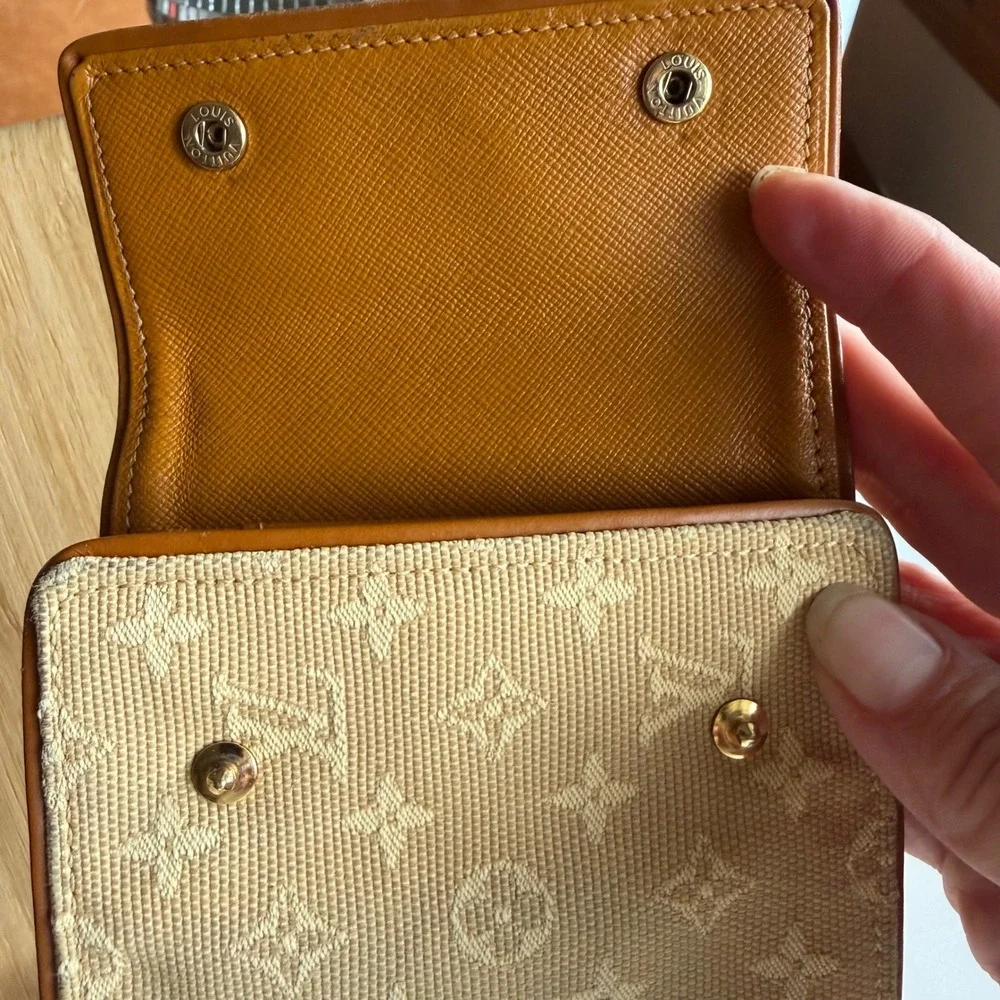 Louis Vuitton Monogram Mini Wallet Designer Classic 2000s Vintage Beige y2k